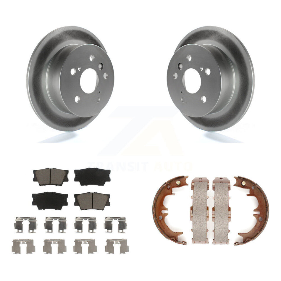 Rear Disc Coated Rotors Ceramic Pads Parking Brake Shoes Kit For Toyota Camry Lexus ES350 KGC-103238
