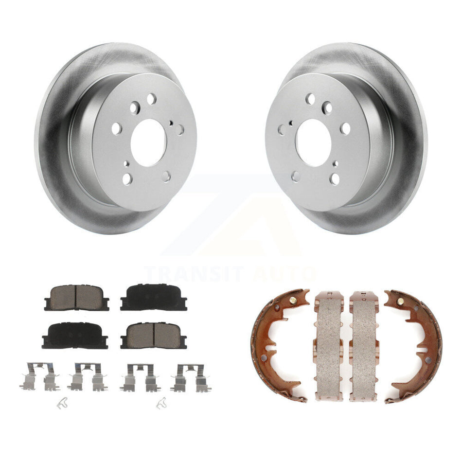 Rear Disc Coated Rotors Ceramic Pads Parking Shoes Kit For Toyota Camry Lexus ES330 ES300 KGC-103239
