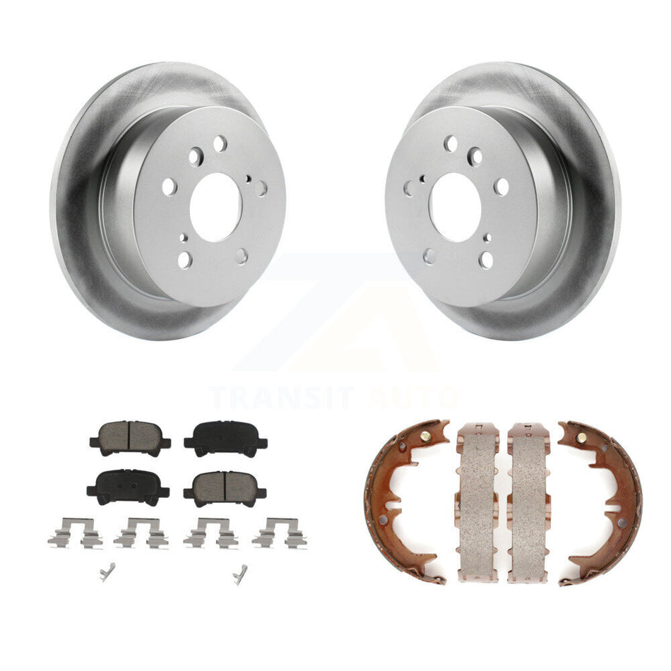 Rear Disc Coated Rotors Ceramic Pads And Parking Shoes Kit For Toyota Camry Solara Avalon KGC-103240