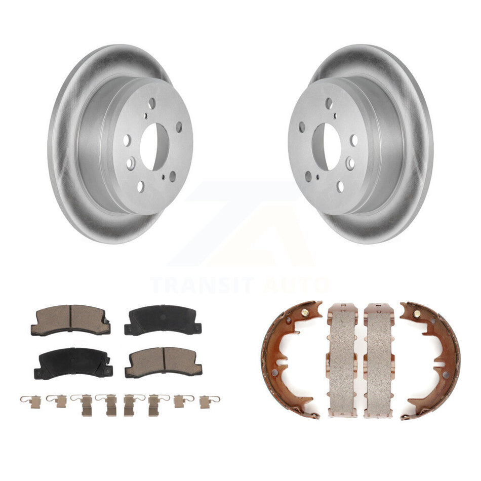 Rear Disc Coated Rotors Ceramic Pads And Parking Shoes Kit For Toyota Camry Solara Lexus KGC-103241