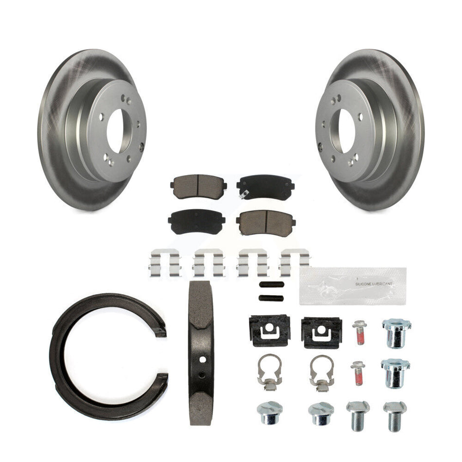 Rear Disc Coated Rotors Ceramic Pads Parking Shoes Hardware Kit For Hyundai Tucson Sonata KGC-103267
