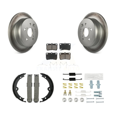 Rear Disc Coated Rotors Ceramic Pads Parking Brake Shoes And Hardware Kit For Lexus IS250 KGC-103273