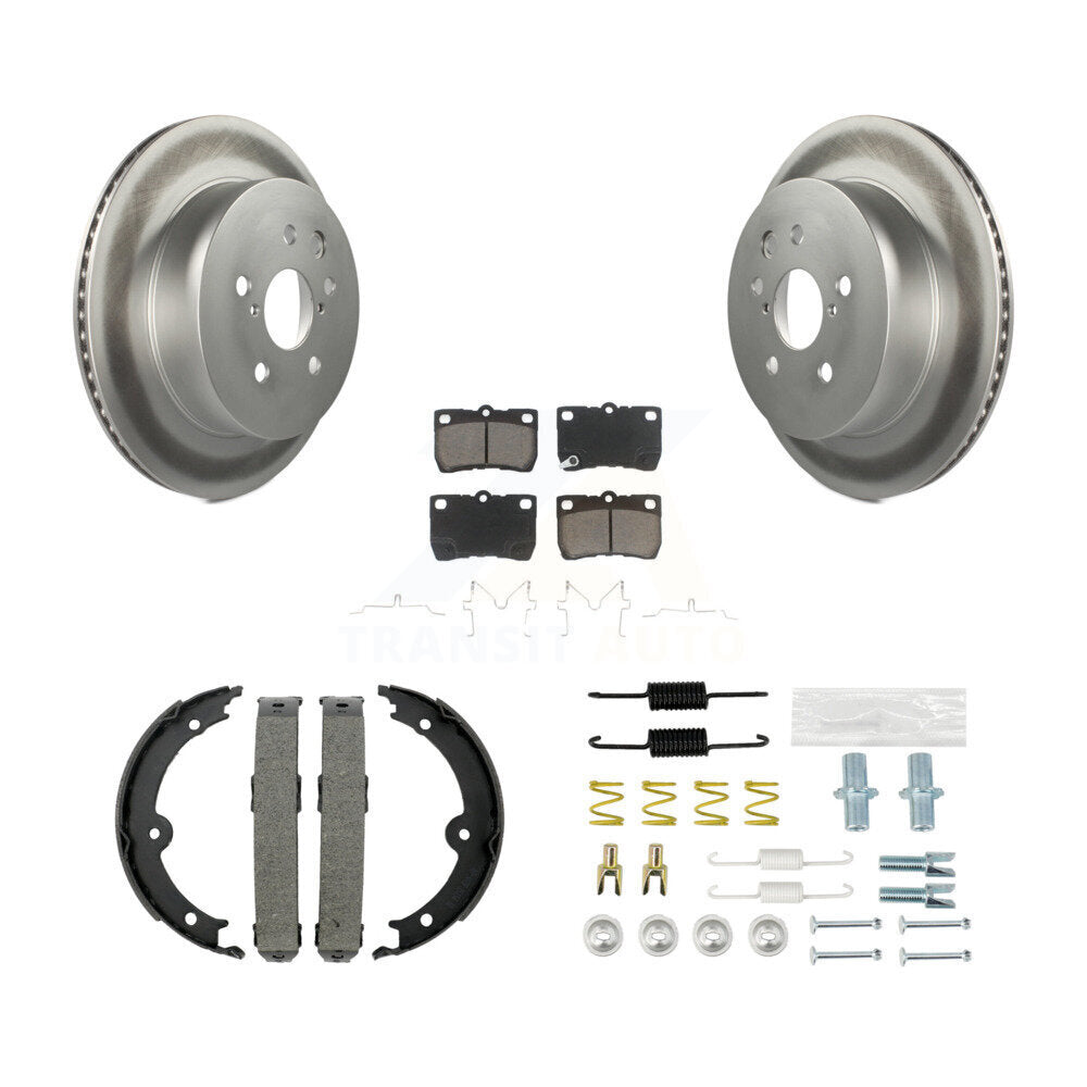 Rear Disc Coated Rotors Ceramic Pads Parking Shoes And Hardware Kit For Lexus IS250 IS350 KGC-103274