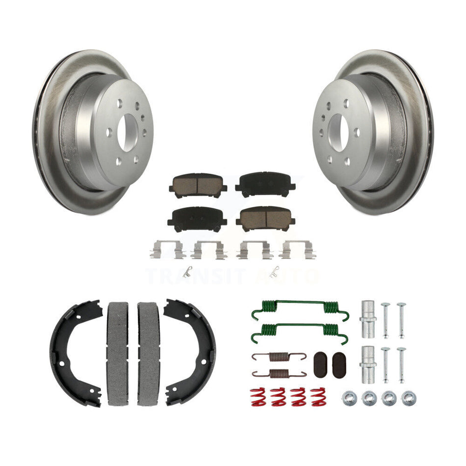 Rear Disc Coated Rotors Ceramic Pads Parking Shoes & Hardware Kit For Chevrolet Colorado KGC-103279