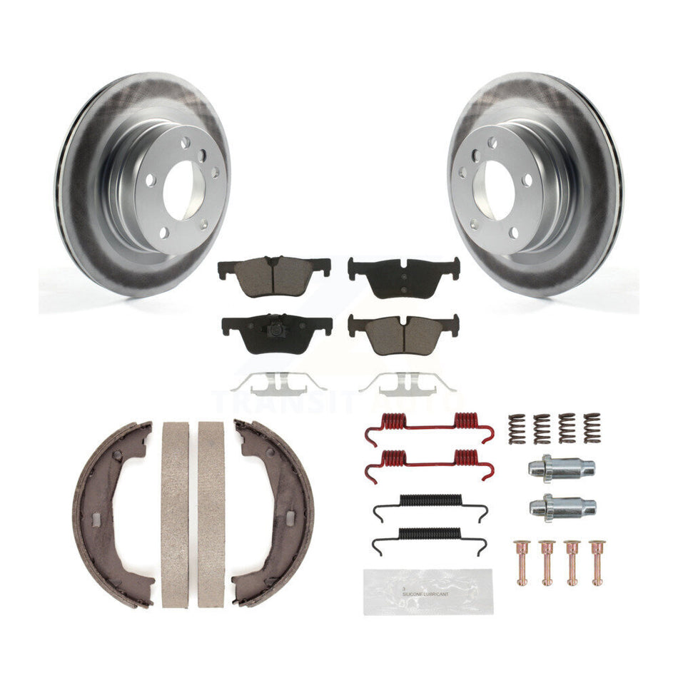 Rear Disc Coated Rotors Ceramic Pads Parking Shoes Hardware Kit For BMW 230i xDrive 228i KGC-103304