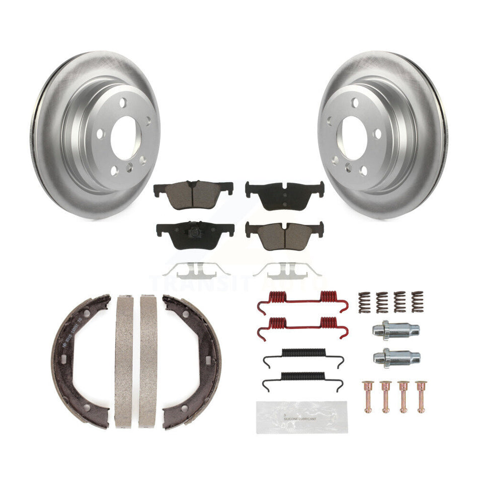Rear Disc Coated Rotors Ceramic Pads Parking Shoes Hardware Kit For BMW 428i xDrive Gran KGC-103309