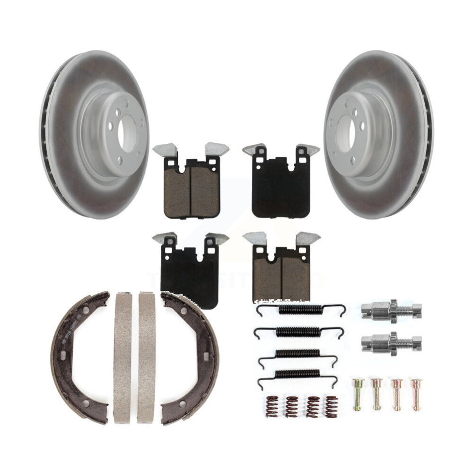 Rear Disc Coated Rotors Ceramic Pads Parking Shoes Hardware Kit For BMW 428i Convertible KGC-103310
