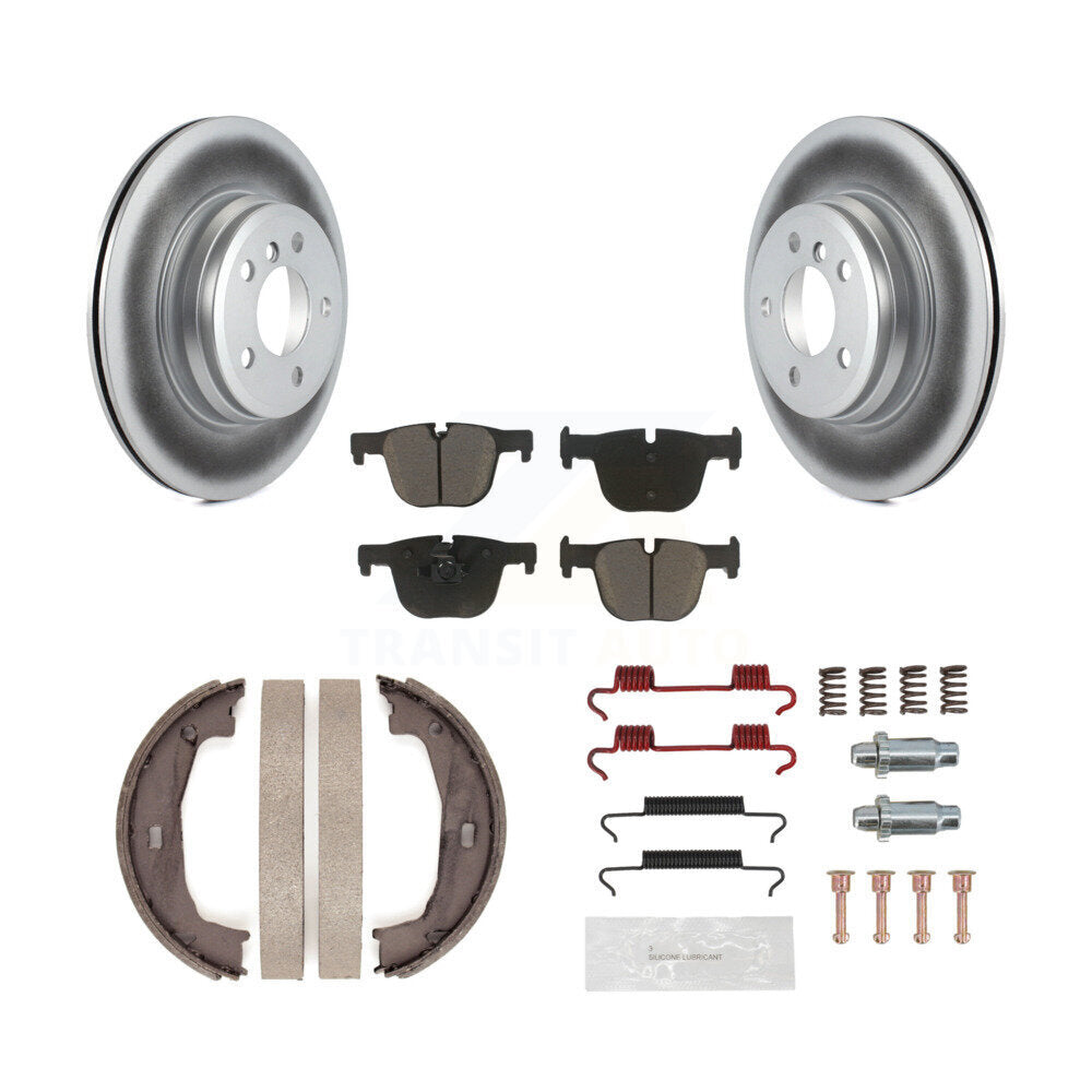 Rear Disc Coated Rotors Ceramic Pads Parking Shoes Hardware Kit For BMW 428i xDrive Gran KGC-103320