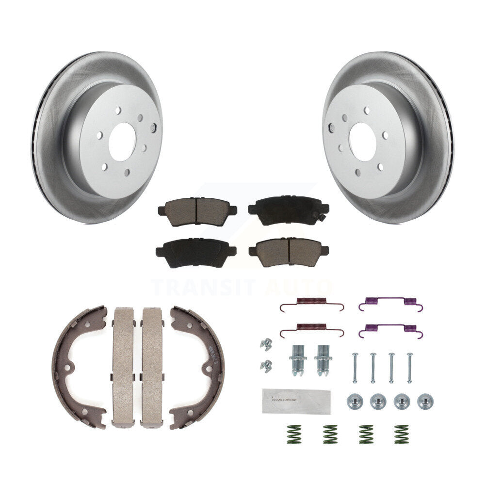 Rear Disc Coated Rotors Ceramic Pads Parking Shoes And Hardware Kit For Nissan Pathfinder KGC-103345