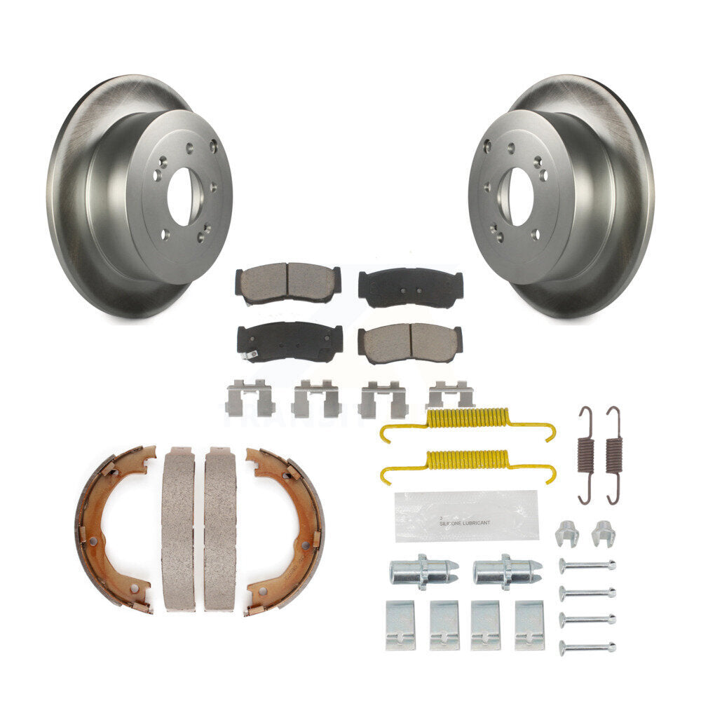 Rear Disc Coated Rotors Ceramic Pads Parking Shoes And Hardware Kit For Hyundai Santa Fe KGC-103358