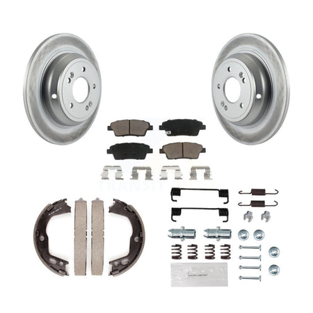 Rear Disc Coated Rotors Ceramic Pads Parking Brake Shoes Hardware Kit For Hyundai Genesis KGC-103360