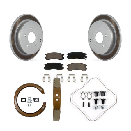Rear Disc Coated Rotors Ceramic Pads Parking Shoes And Hardware Kit For Buick Rendezvous KGC-103384