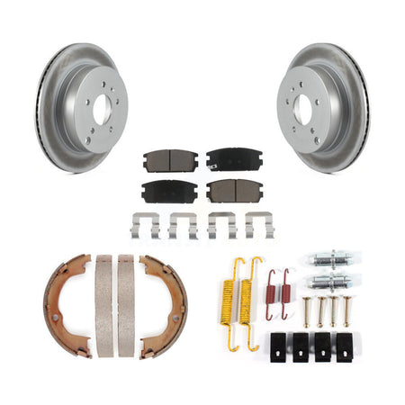 Rear Disc Coated Rotors Ceramic Pads Parking Shoes Hardware Kit For Chevrolet Equinox Vue KGC-103416