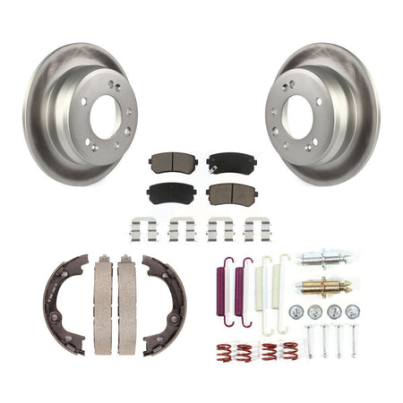 Rear Disc Coated Rotors Ceramic Pads Parking Brake Shoes Hardware Kit For Hyundai Elantra KGC-103419