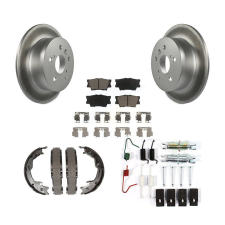 Rear Disc Coated Rotors Ceramic Pads Parking Shoes & Hardware Kit For Toyota Camry Lexus KGC-103444