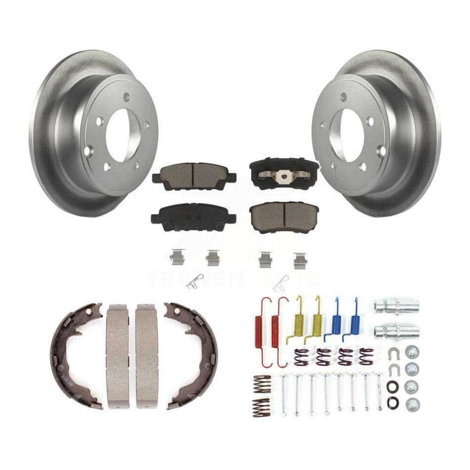 Rear Disc Coated Rotors Ceramic Pads Parking Shoes And Hardware Kit For Mitsubishi Lancer KGC-103450