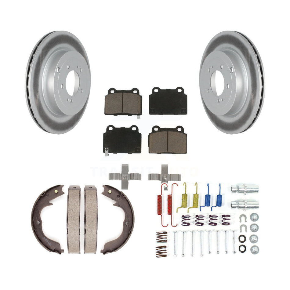 Rear Disc Coated Rotors Ceramic Pads Parking Shoes And Hardware Kit For Mitsubishi Lancer KGC-103451