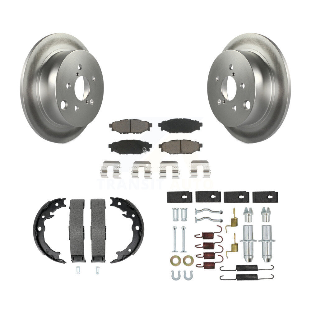 Rear Disc Coated Rotors Ceramic Pads Parking Shoes & Hardware Kit For Subaru Crosstrek XV KGC-103471