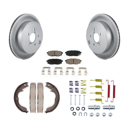 Rear Disc Coated Rotors Ceramic Pads Parking Shoes Hardware Kit For Subaru Outback Legacy KGC-103473