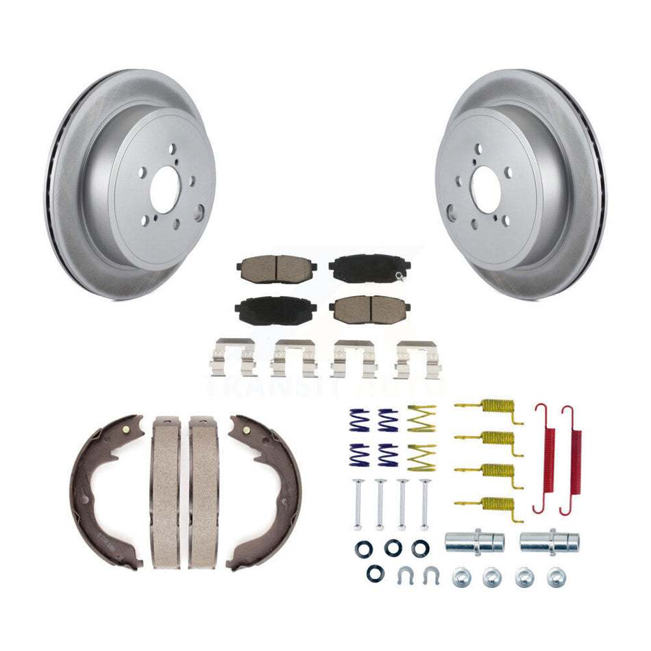 Rear Disc Coated Rotors Ceramic Pads Parking Shoes Hardware Kit For Subaru Outback Legacy KGC-103473
