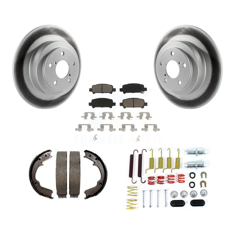 Rear Disc Coated Rotors Ceramic Pads Parking Shoes & Hardware Kit For 2000 Subaru Legacy KGC-103478