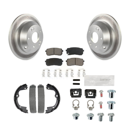 Rear Disc Coated Rotors Ceramic Pads Parking Brake Shoes And Hardware Kit For Kia Sedona KGC-103481