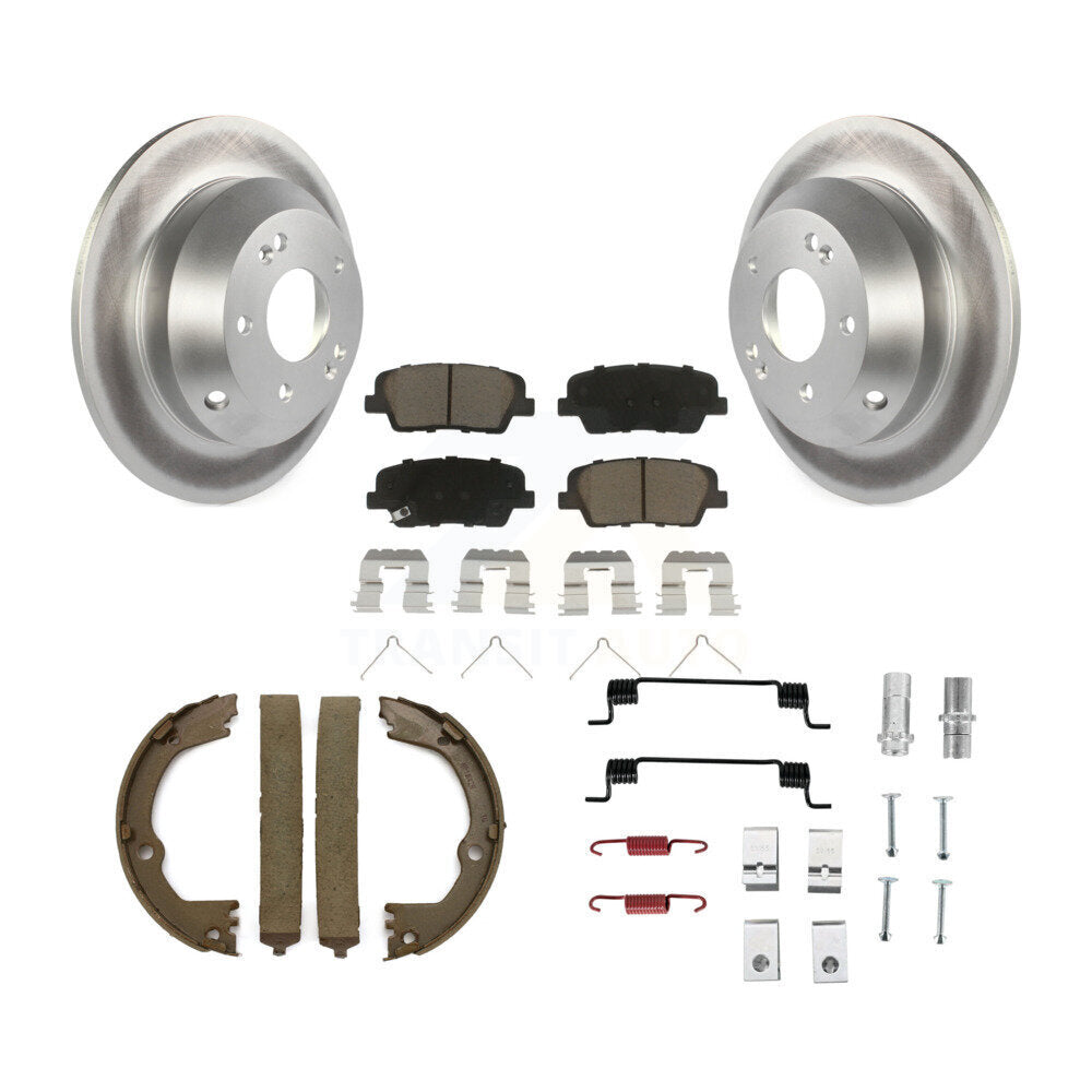 Rear Disc Coated Rotors Ceramic Pads Parking Brake Shoes And Hardware Kit For Kia Sorento KGC-103483