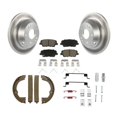 Rear Disc Coated Rotors Ceramic Pads Parking Brake Shoes And Hardware Kit For Kia Sorento KGC-103483