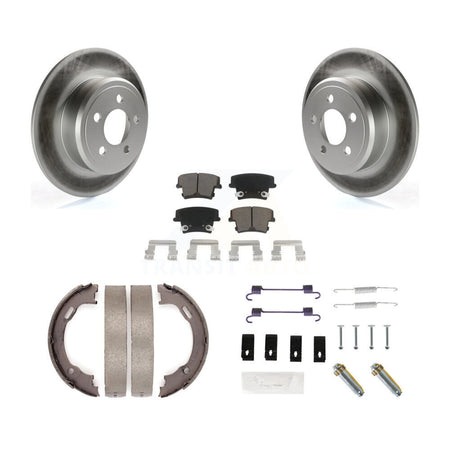 Rear Disc Coated Rotors Ceramic Pads Parking Shoes & Hardware Kit For Dodge Chrysler 300 KGC-103531