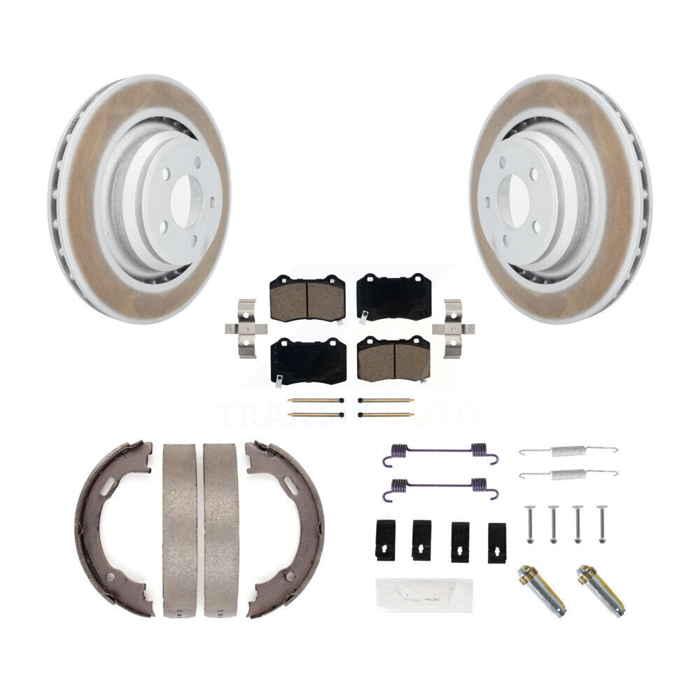 Rear Disc Coated Rotors Ceramic Pads Parking Shoes And Hardware Kit For Dodge Charger 300 KGC-103533
