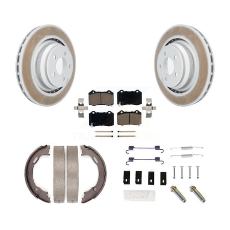 Rear Disc Coated Rotors Ceramic Pads Parking Shoes And Hardware Kit For Dodge Charger 300 KGC-103533