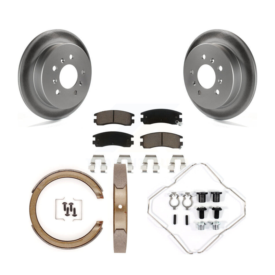 Rear Disc Coated Rotors Ceramic Pads Parking Shoes & Hardware Kit For Chevrolet Impala Am KGC-103541