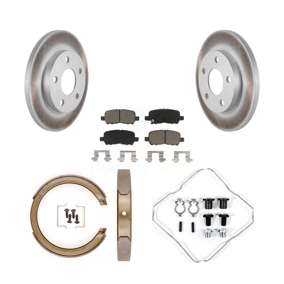 Rear Disc Coated Rotors Ceramic Pads Parking Shoes And Hardware Kit For Chevrolet Impala KGC-103542