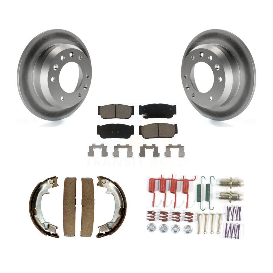 Rear Disc Coated Rotors Ceramic Pads Parking Shoes Hardware Kit For Hyundai Entourage Kia KGC-103556