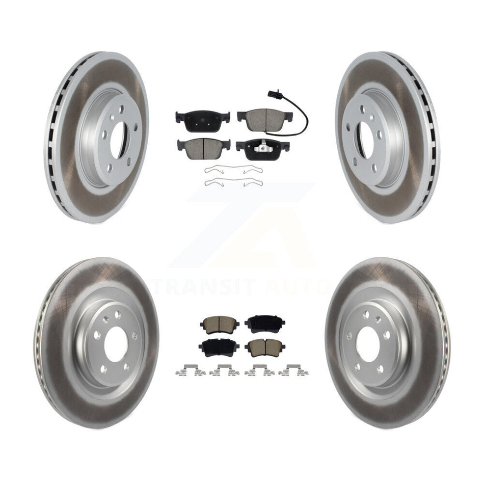 Front Rear Coated Disc Brake Rotors And Ceramic Pads Kit For Audi A5 Quattro KGC-103580