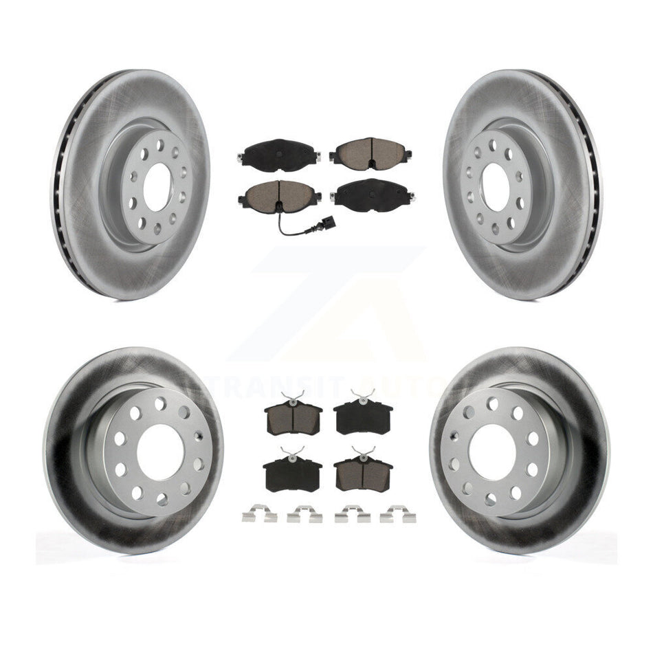 Front Rear Coated Disc Brake Rotors And Ceramic Pads Kit For Volkswagen Golf Alltrack KGC-103582