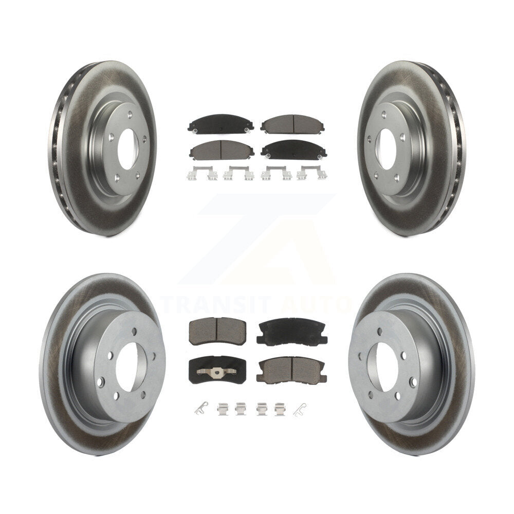 Front Rear Coated Disc Brake Rotors And Ceramic Pad Kit For 2008-2009 Dodge Caliber SRT-4 KGC-103585