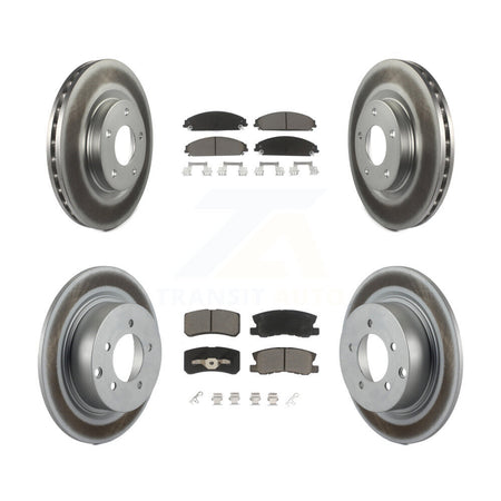 Front Rear Coated Disc Brake Rotors And Ceramic Pad Kit For 2008-2009 Dodge Caliber SRT-4 KGC-103585