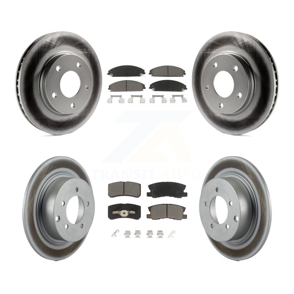 Front Rear Coated Disc Brake Rotors And Ceramic Pad Kit For 2008-2009 Dodge Caliber SRT-4 KGC-103586