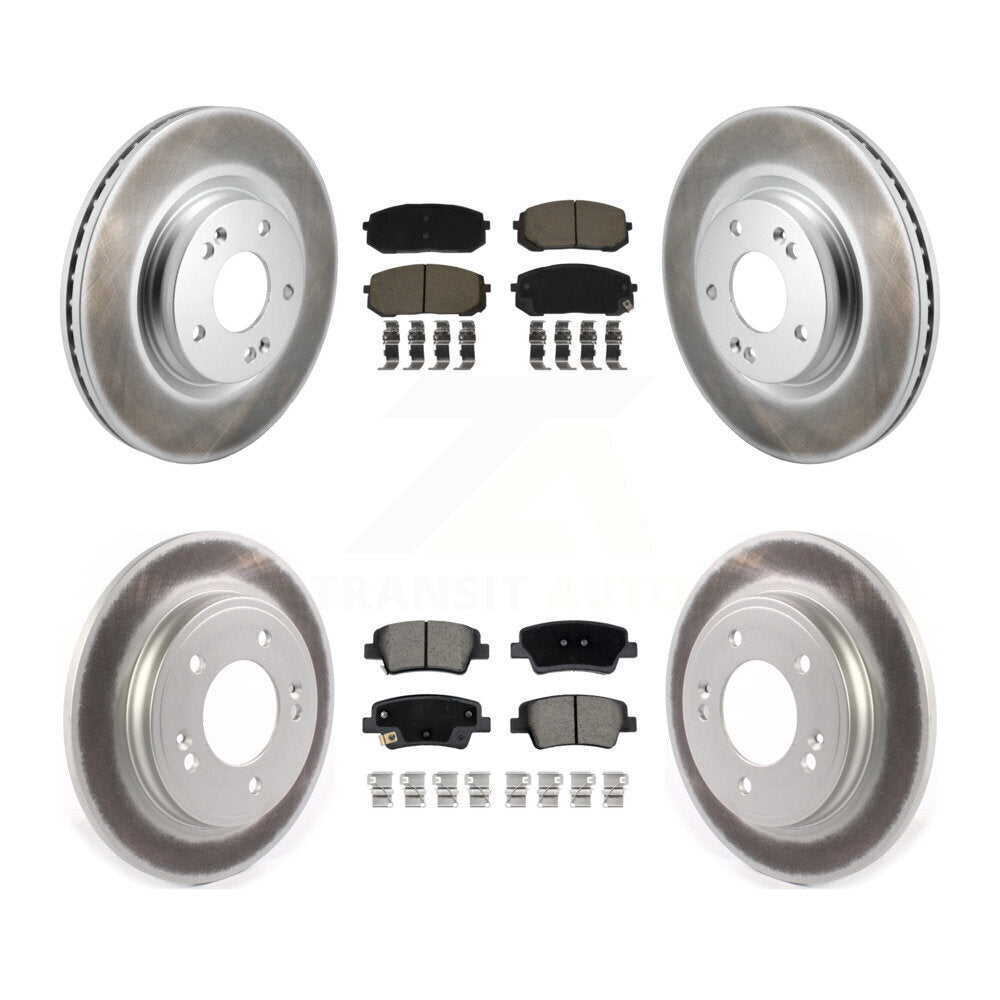 Front Rear Coat Brake Rotor Ceramic Pad Kit For Hyundai Elantra With Manual Parking KGC-103593