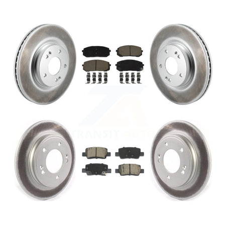 Front Rear Coated Disc Brake Rotors And Ceramic Pads Kit For Hyundai Elantra KGC-103594