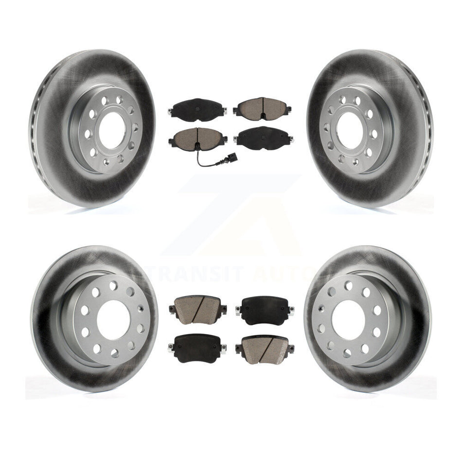 Front Rear Coated Disc Brake Rotors And Ceramic Pads Kit For Volkswagen Golf SportWagen KGC-103595
