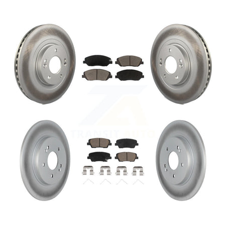 Front Rear Coated Disc Brake Rotors And Ceramic Pads Kit For Hyundai Santa Fe KGC-103597