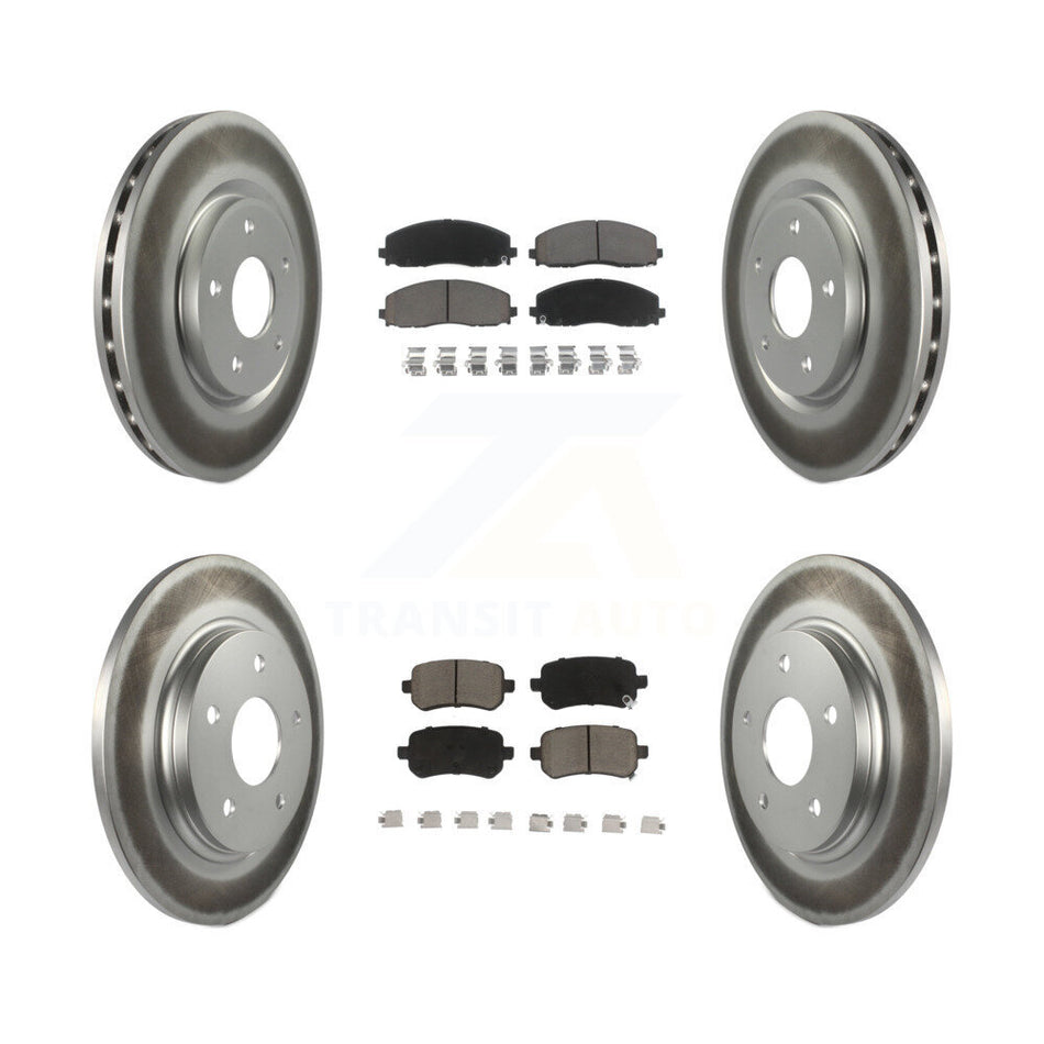 Front Rear Coated Disc Brake Rotors And Ceramic Pads Kit For Volkswagen Routan KGC-103599