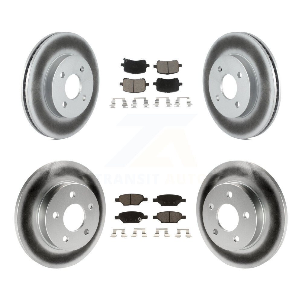 Front Rear Coated Brake Rotor & Ceramic Pad Kit For 2007-2008 Pontiac G5 Disc rear brakes KGC-103602