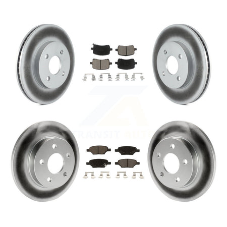 Front Rear Coated Brake Rotor & Ceramic Pad Kit For 2007-2008 Pontiac G5 Disc rear brakes KGC-103602
