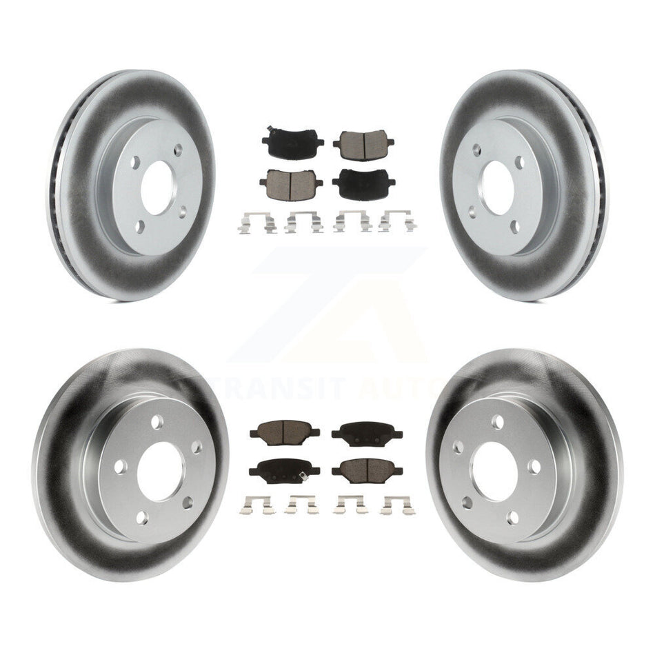 Front Rear Coated Brake Rotor & Ceramic Pad Kit For 2007-2008 Pontiac G5 Disc rear brakes KGC-103602