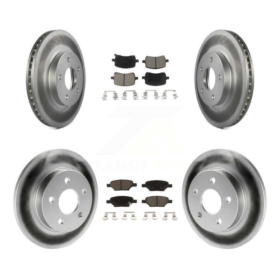 Front Rear Coated Brake Rotor & Ceramic Pad Kit For 2007-2008 Pontiac G5 Disc rear brakes KGC-103603