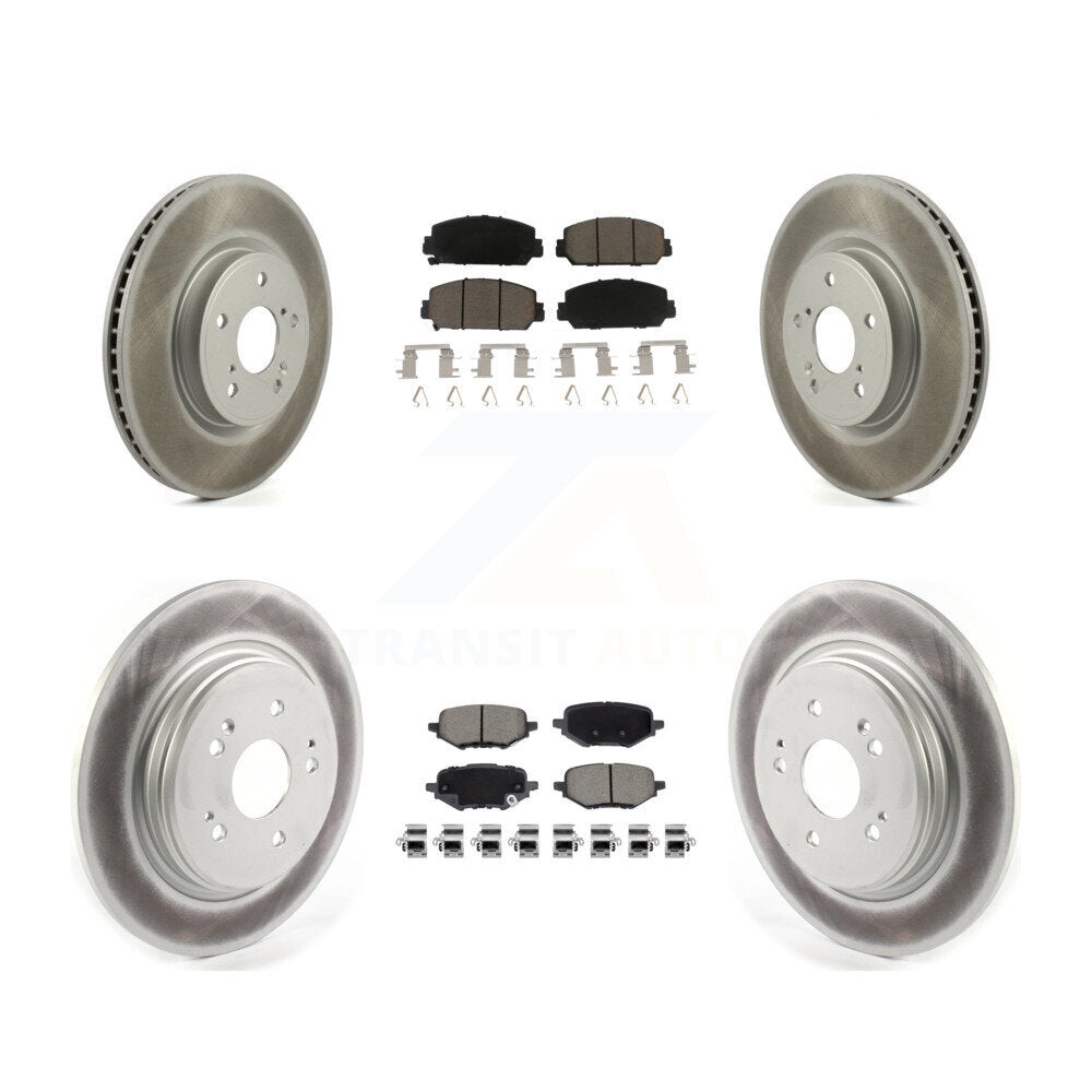 Front Rear Coated Disc Brake Rotors And Ceramic Pads Kit For 2023 Honda HR-V KGC-103604