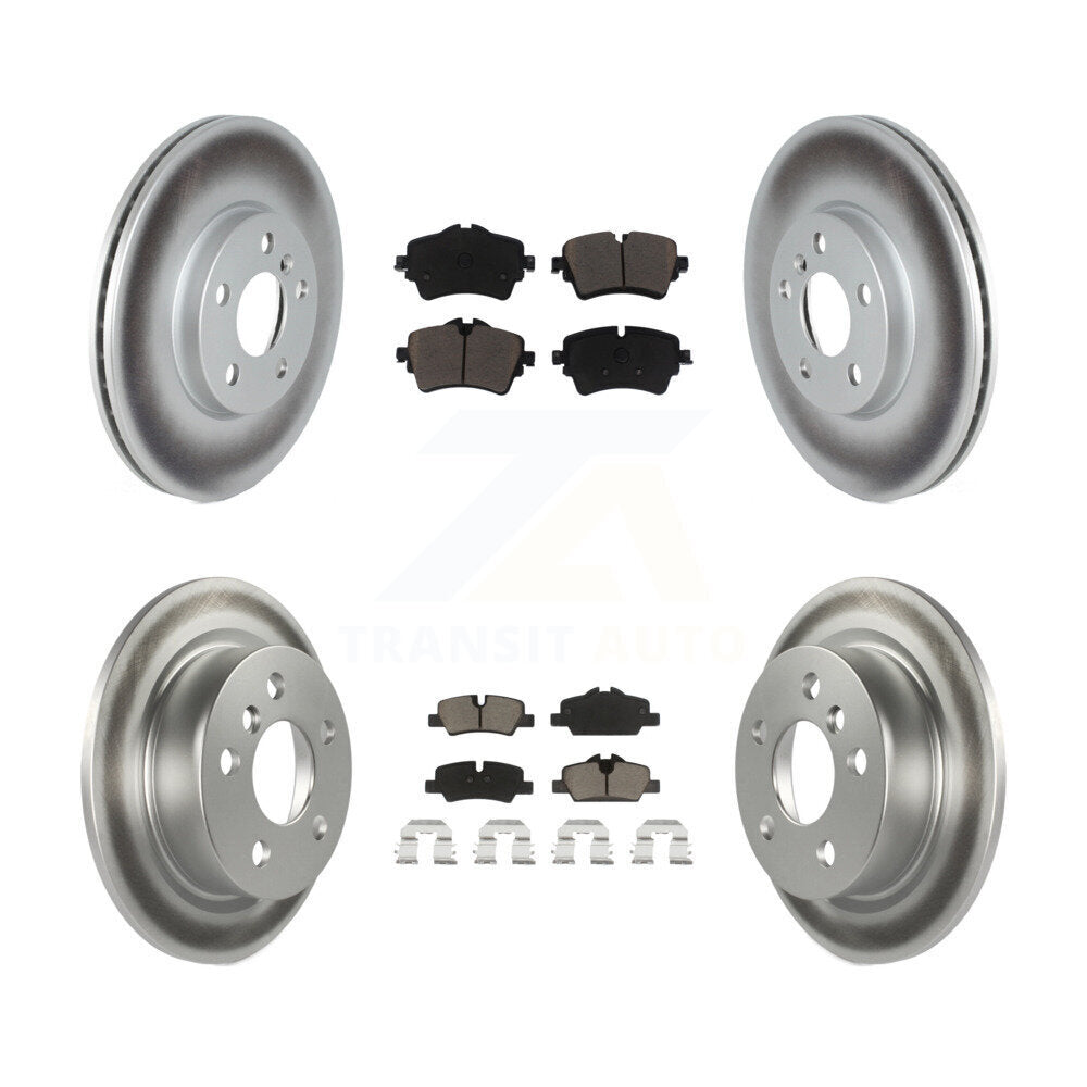 Front Rear Coated Disc Brake Rotor Ceramic Pad Kit For 2022 Mini Cooper S with GAS engine KGC-103606